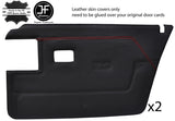 RED STITCH 2X FRONT DOOR CARD LEATHER COVERS FITS PEUGEOT 309 85-89 5 DOOR