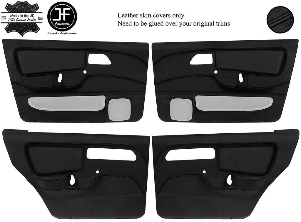 BLACK BLACK 4X DOOR CARD KIT LEATHER COVERS FOR FORD SIERRA RS COSWORTH JF1