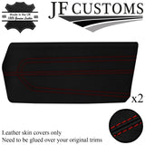 D RED STITCH LEATHER 2X FRONT DOOR CARDS COVERS FOR FORD CORTINA MK3 COUPE 70-76