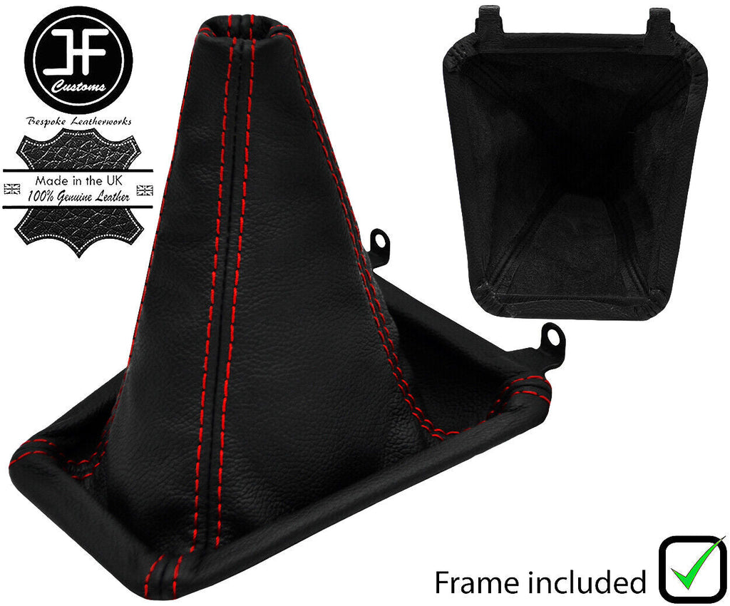 RED STICH LEATHER MANUAL GEAR GAITER+PLASTIC FRAME FOR TOYOTA SUPRA MK3 86-93