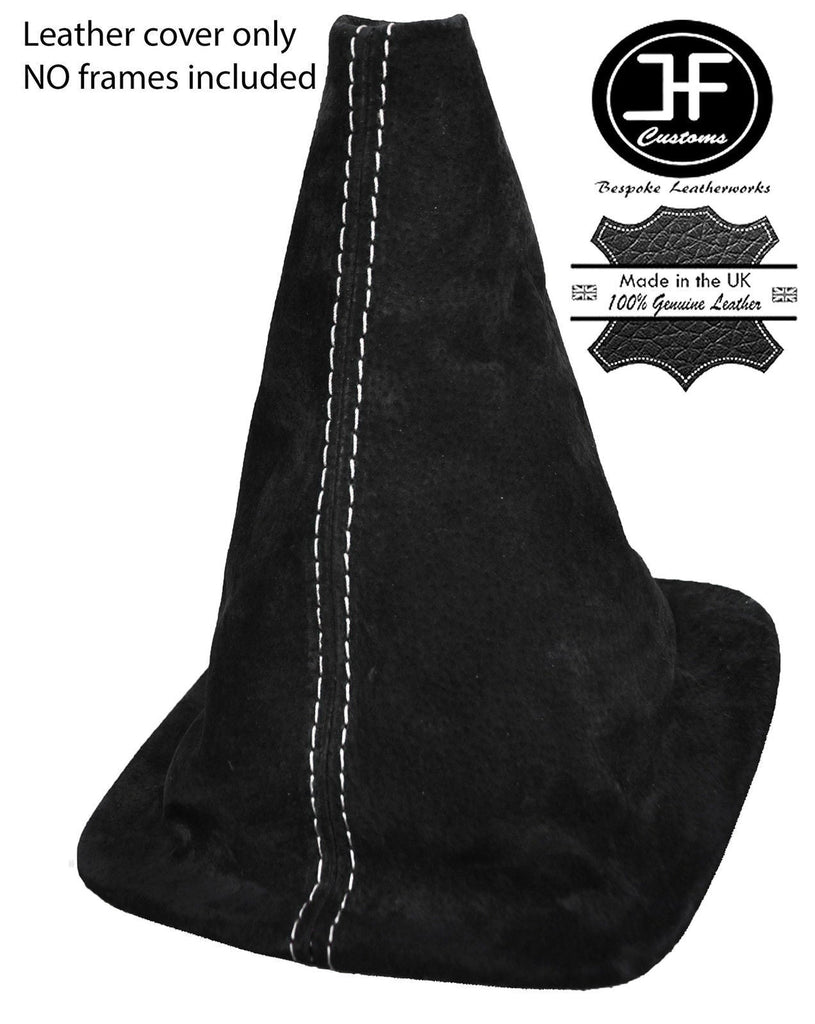 WHITE STITCH REAL SUEDE MANUAL GEAR STICK GAITER FITS FORD FIESTA MK7 2008-2013