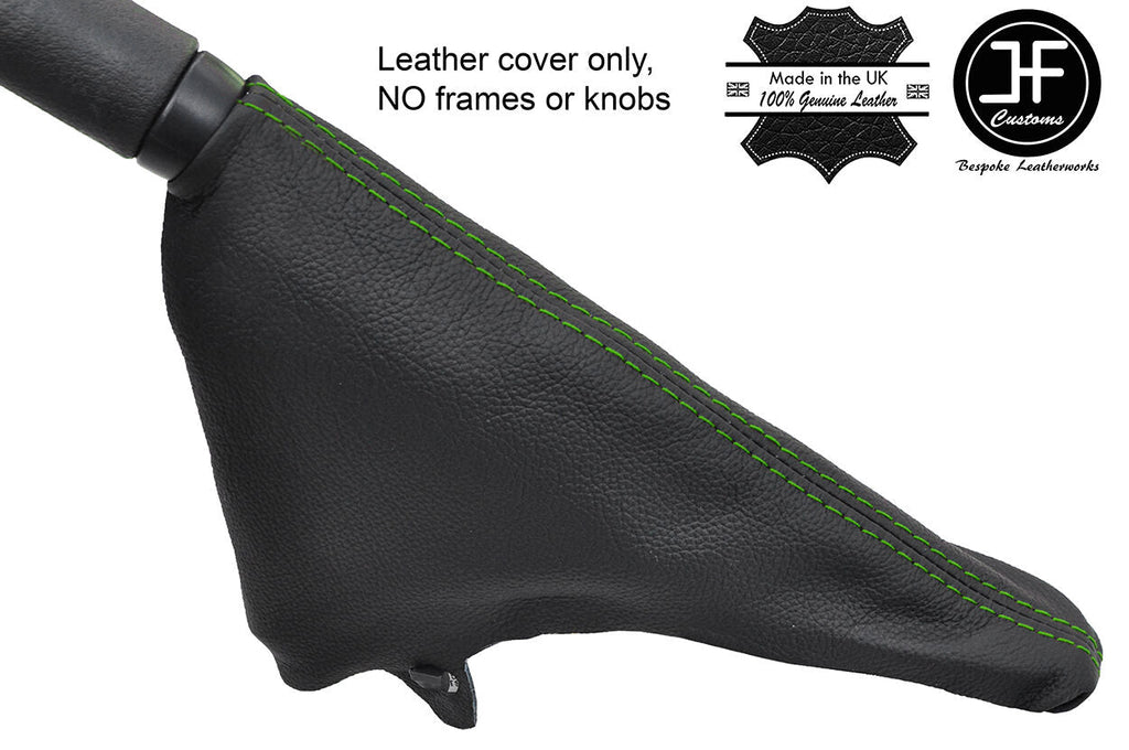 GREEN STITCH TOP GRAIN LEATHER HANDBRAKE GAITER FITS BMW MINI R50 R52 R53 01-06