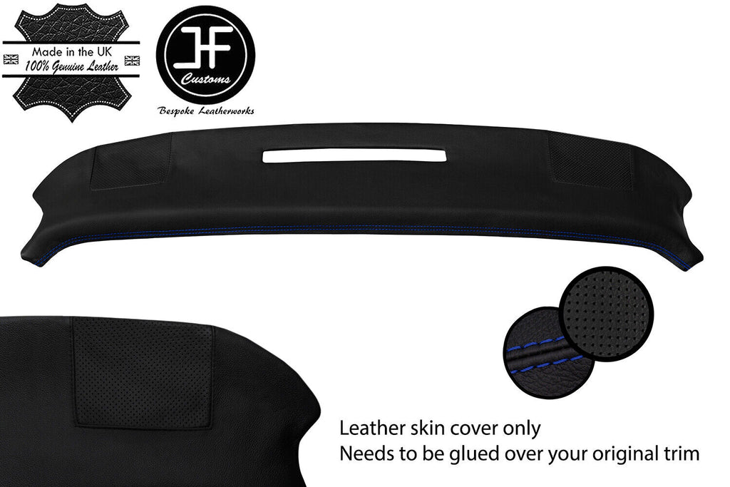 BLUE STITCH TOP DASH DASHBOARD PAD REAL LEATHER COVER FITS CORVETTE C3 70-76