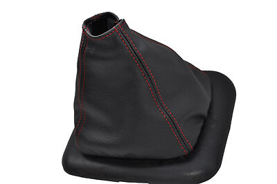 red stitch FITS TRANSIT MK6 BLACK LEATHER GEAR GAITER FITS OVER RUBBER GAITER