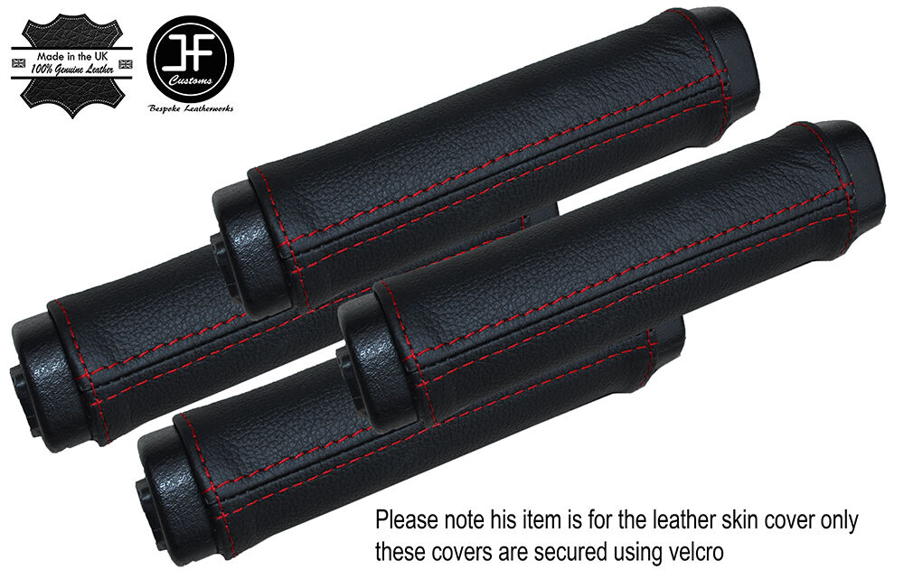 RED STITCH 4X DOOR HANDLE LEATHER COVERS FITS HUMMER H2 2003-2007 CUSTOM NEW