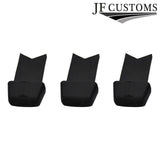 BLACK STITCH 3X HEATER CONTROL LEVER KNOB COVERS + FRAMES FOR PORSCHE 924 EARLY