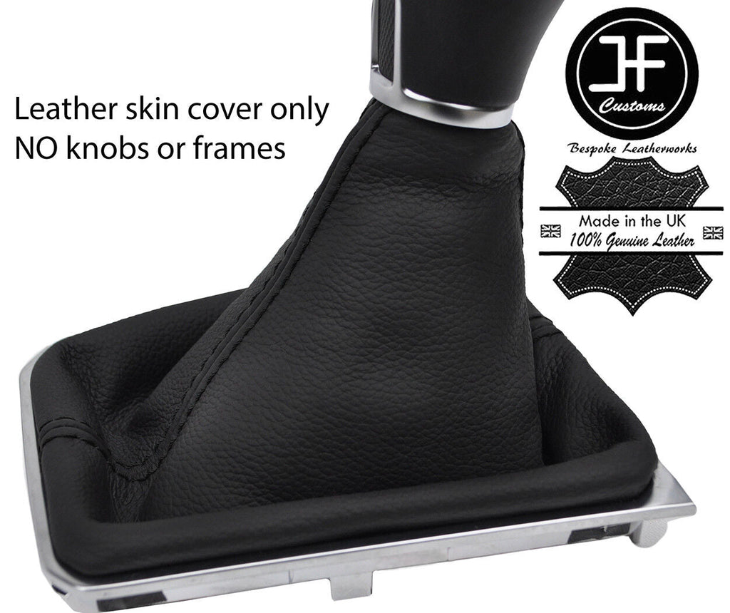 BLACK STITCH TOP GRAIN REAL LEATHER MANUAL GEAR GAITER FITS VW PASSAT B8 15-18