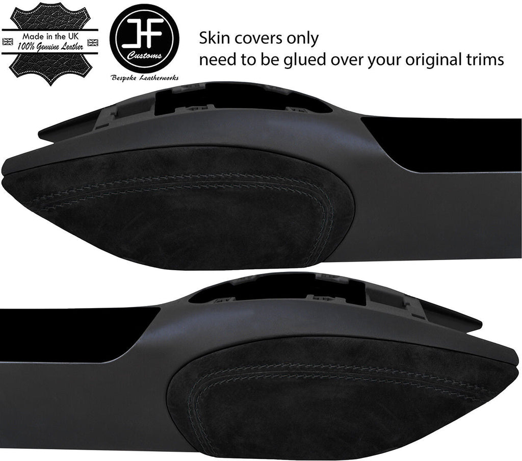 BLACK STITCH 2X KNEE PAD REAL SUEDE COVERS FITS PORSCHE 986 BOXSTER CARRERA 996