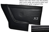 WHITE STITCH 2X REAR DOOR CARDS LEATHER SKIN COVERS FITS VW GOLF MK1 CABRIO