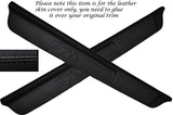 BLACK STITCH 2X DOOR SILL TRIM SKIN COVERS FITS MITSUBISHI FTO 1994-2001