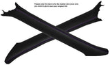 PURPLE STITCH 2X A PILLARS LEATHER SKIN COVERS FITS LEXUS IS200 1998-2005