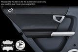 BLACK STITCH 2X REAR DOOR CARD TRIM LEATHER COVERS FITS SMART FORFOUR 2004-2006