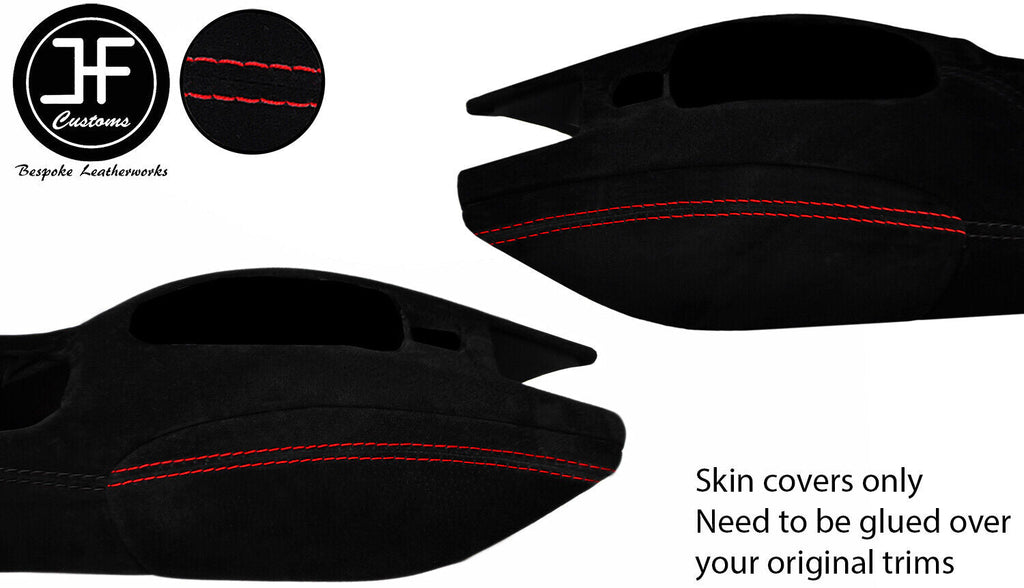 RED STITCH 2X KNEE PAD SUEDE COVERS FITS PORSCHE BOXSTER 986 96-04 STYLE 2
