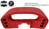 RED REAL LEATHER SPEEDO DASH POD COVER FITS PORSCHE 928 1990-1995 CUSTOM NEW