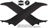 RED STITCH 2X A PILLAR LEATHER COVERS FITS BMW MINI COOPER R50 R53 01-06