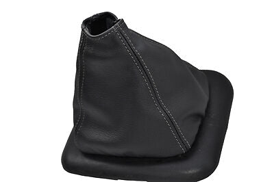 grey stitch FITS TRANSIT MK6 BLACK LEATHER GEAR GAITER FITS OVER RUBBER GAITER