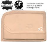 BEIGE REAL LEATHER 2X FRONT DOOR CARDS COVERS FITS ROVER P5 P5B V8 COUPE