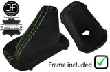 GREEN STITCH AUTO DSG SUEDE GEAR GAITER + PLASTIC FRAME FOR VW SCIROCCO 08-17