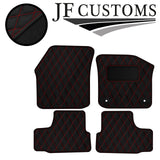 RED DIAMOND STITCH VINYL 4X TAILORED FLOOR CARPET FOR VW UP 5DR 12-21 JF1