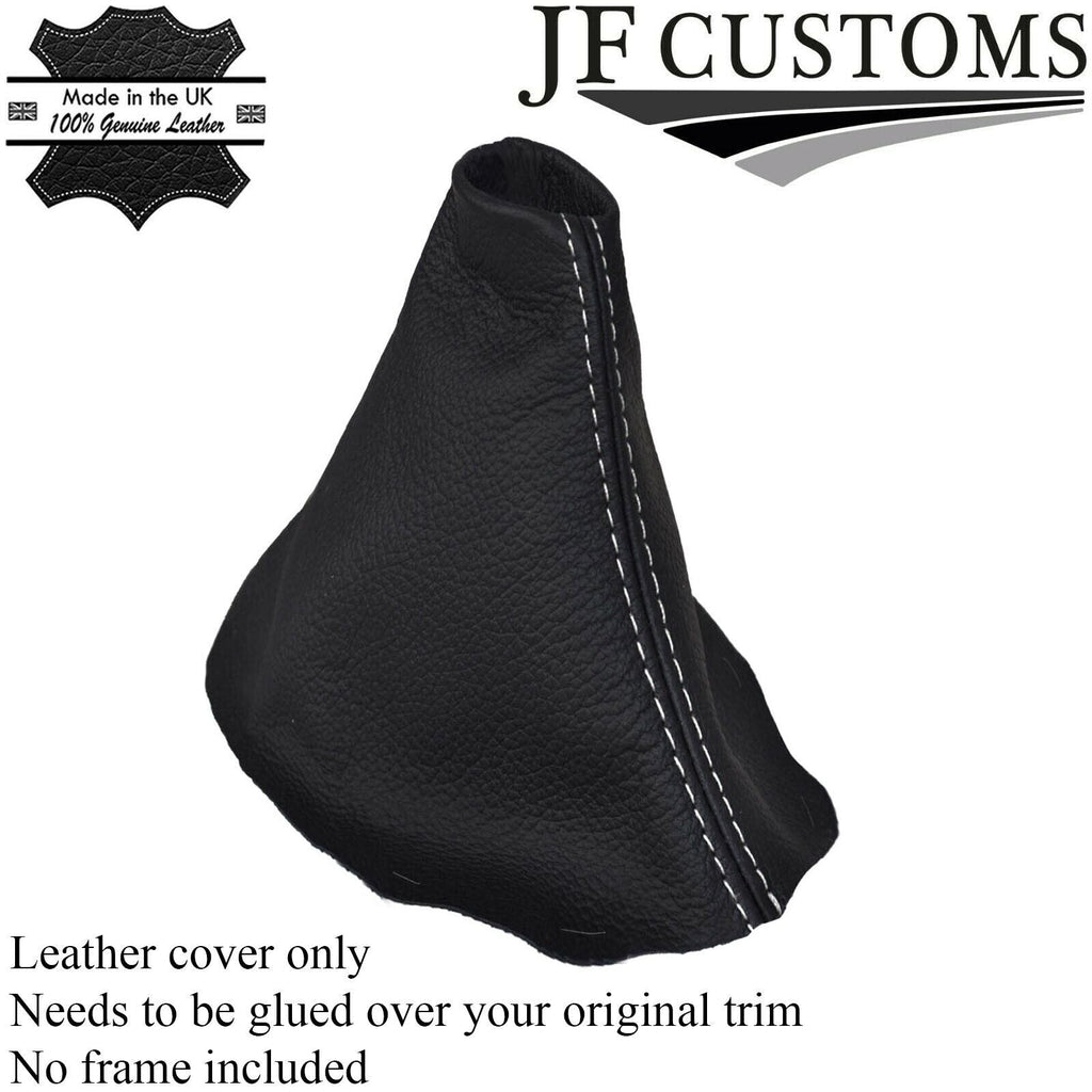 WHITE STITCH MANUAL LEATHER GEAR GAITER FITS RENAULT CAPTUR 2013-2016 CUSTOM NEW