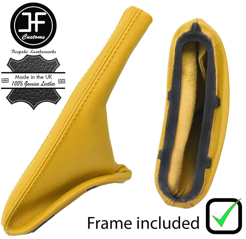 YELOOW LEATHER HANDBRAKE+PLASTIC FRAME FOR VW GOLF MK3 VENTO CABRIO 91-02