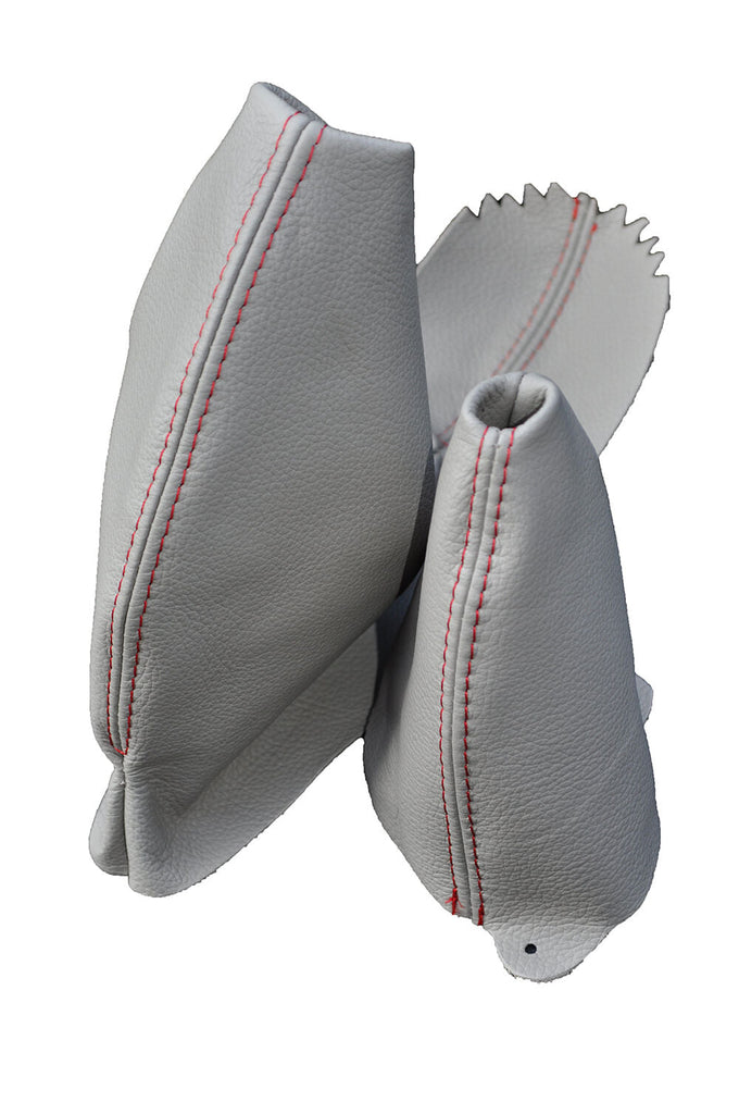 RED STITCH FITS ROVER 75 MANUAL 99-05 SANDSTONE LEATHER GEAR HANDBRAKE SET