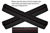 RED STITCH 2X DOOR SILL PLATE LEATHER SKIN COVERS FITS MAZDA RX7 FD3S 92-02