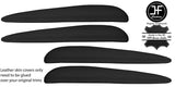 BLACK REAL LEATHER 4X TOP DOOR CARD TRIM COVERS FOR JAGUAR S-TYPE 1999-2008