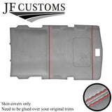 RED STITCH L GREY SUEDE SUNROOF HEADLINER COVER FITS HUMMER H2 02-09 STYLE 1