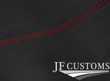 DARK RED STITCH D GREY LUXE SUEDE FRONT HEADLINER COVER FITS VW CRAFTER 06-17