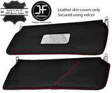 RED STITCHING 2X SUN VISORS LEATHER COVERS FITS ROVER MINI CLASSIC 1990-2000