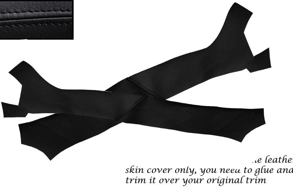 BLACK STITCH 2X A PILLAR SKIN COVERS FITS FORD ESCORT MK4 CABRIO CONVERTIBLE