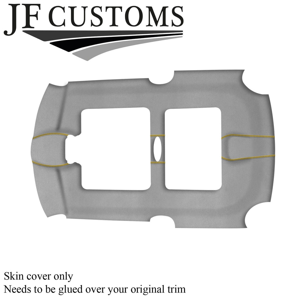 YELLOW STITCH L GREY SUEDE SUN ROOF HEADLINER COVER FOR BMW MINI R50 R53 01-06