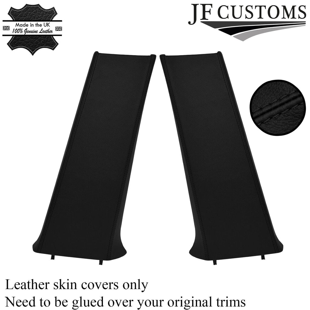 BLACK STITCH LEATHER 2X LOWER B PILLAR COVERS FITS VOLKSWAGEN VW GOLF Mk4 98-04