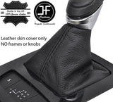 BLACK STITCH TOP GRAIN LEATHER AUTO AUTOMATIC GEAR GAITER FOR PEUGEOT 508 11-17