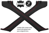 RED STITCH 2X A PILLAR LEATHER COVERS FITS HONDA CRX DEL SOL 92-97 STYLE 2