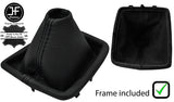 BLACK STITCH LEATHER GEAR GAITER+PLASTIC FRAME FOR RENAULT LAGUNA MK3 2007-2015
