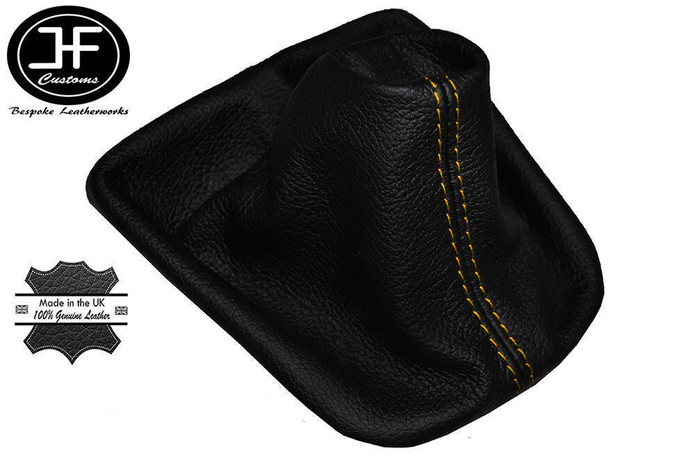YELLOW STITCHING FITS TOYOTA AYGO CITROEN C1 PEUGEOT 107 GEAR GAITER LEATHER