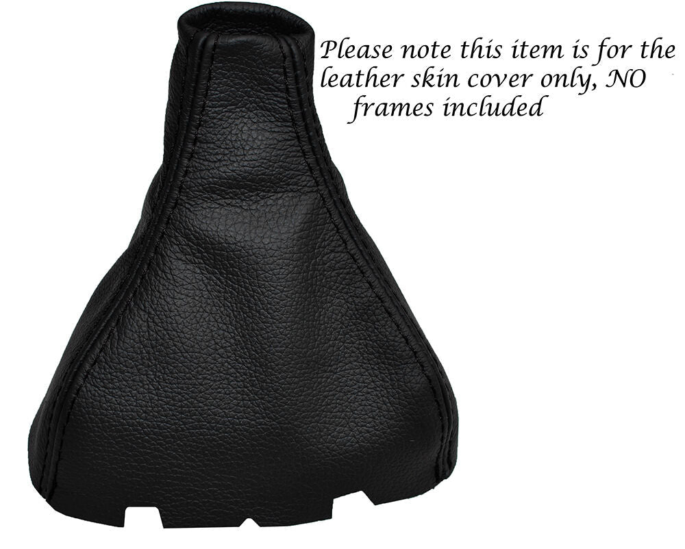 BLACK DOUBLE STITCH FITS SEAT IBIZA 2009-2015 CUSTOM GEAR GAITER LEATHER