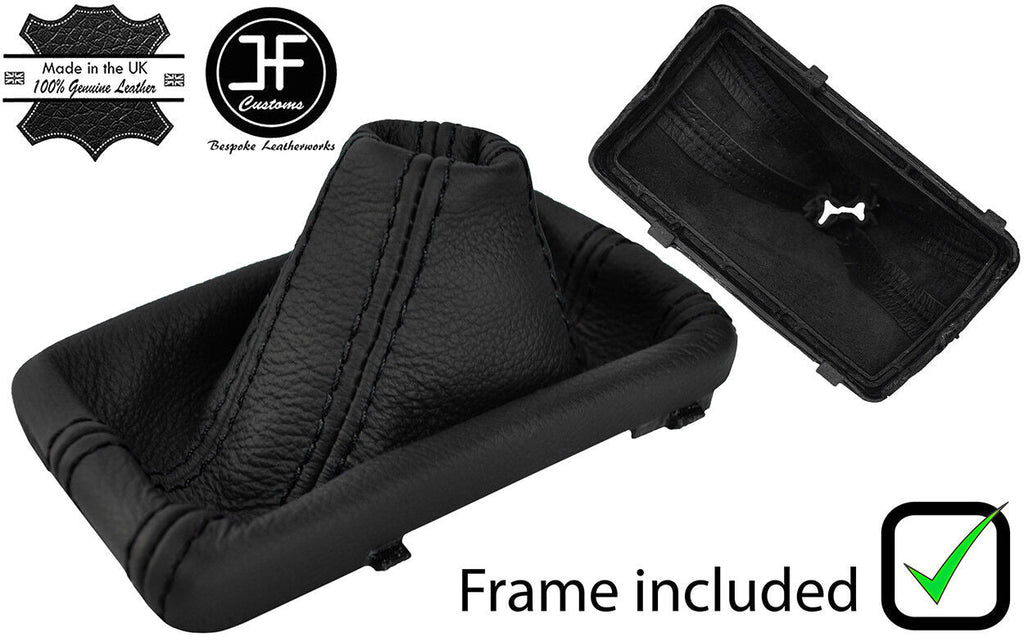BLACK STITCH LEATHER AUTOMATIC GEAR GAITER+PLASTIC FRAME FOR AUDI A6 C6 04-11