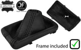 BLACK STITCH LEATHER AUTOMATIC GEAR GAITER+PLASTIC FRAME FOR AUDI A6 C6 04-11