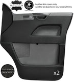 GREY STITCH 2X NO AIR VENT FRONT DOOR CARD LEATHER COVER FOR VW T5 TRANSPORTER