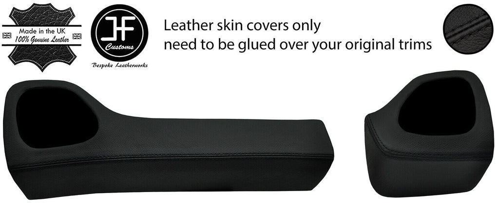 BLACK STITCH TWO PIECE DASH KIT TRIM LEATHER COVERS FOR CITROEN C1 2014-2019