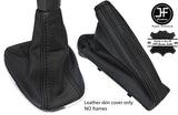 BLACK & BLACK TOP GRAIN LTHR GEAR HANDBRAKE GAITER FOR VAUXHALL CORSA D 06-14