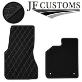 WHITE DIAMOND STITCH VINYL 2X TAILORED FLOOR CARPET FOR SMART FORTWO 453 14-21