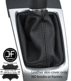 BLACK STITCHING REAL LEATHER GEAR GAITER FITS NISSAN MICRA K14 2017-2019