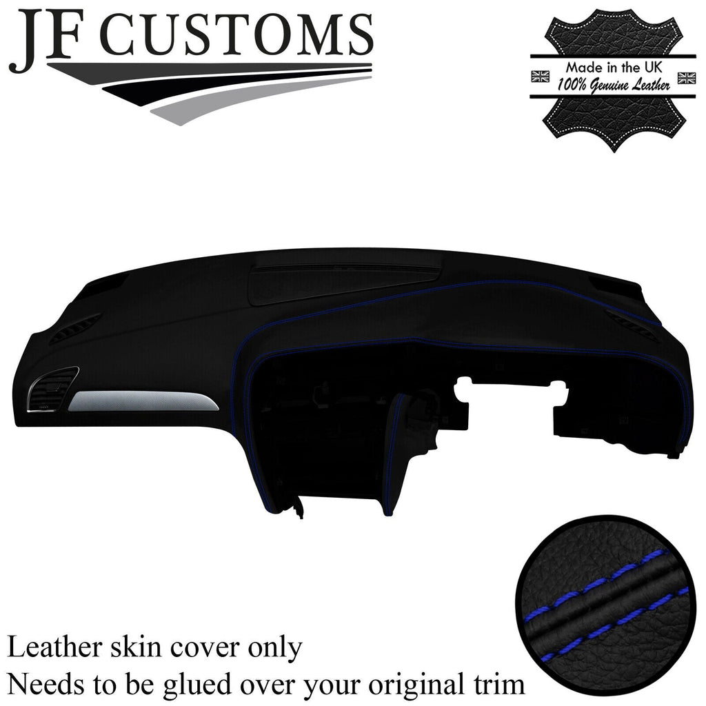 BLUE STITCH TOP-GRAIN LEATHER DASH DASHBOARD COVER FITS AUDI A4 B8 2008-2015