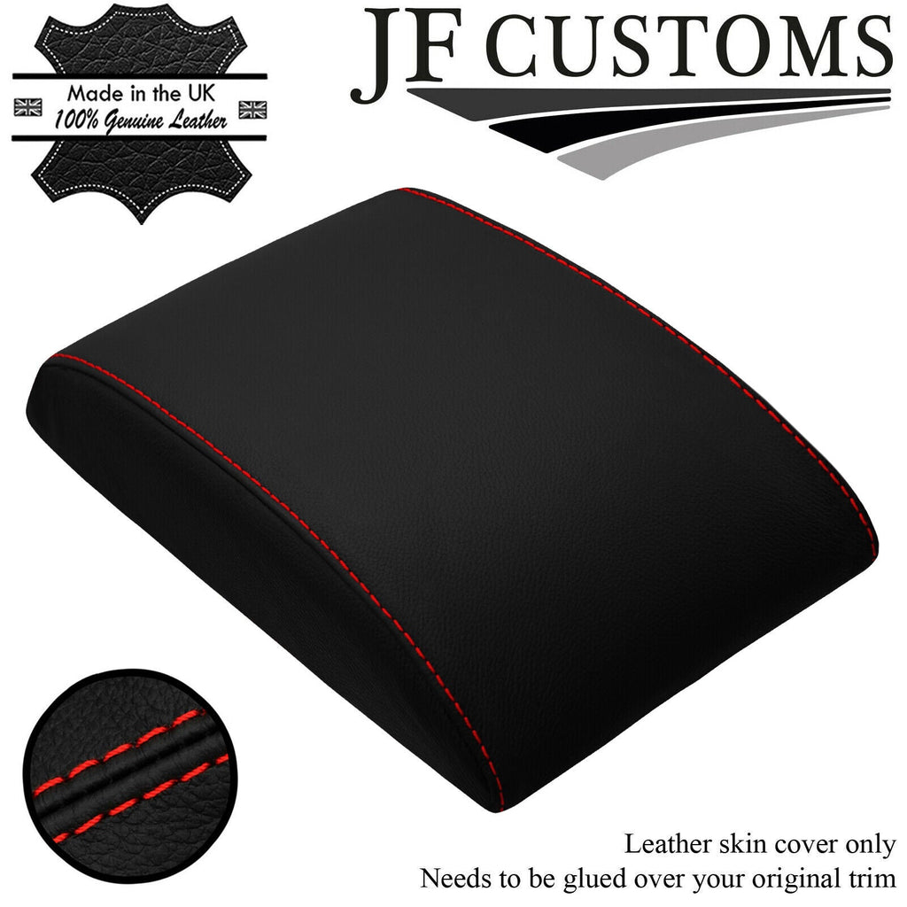 RED STITCH TOP GRAIN ITALIAN LEATHER ARMREST LID COVER FOR VW CADDY TOURAN 03-10