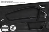 BLACK STITCH 2X FRONT DOOR CARD TRIM LEATHER COVERS FOR ALFA ROMEO MITO 08-17