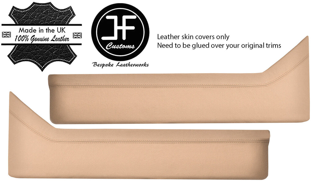 BEIGE REAL LEATHER 2X DOOR POCKET TRIM COVERS FITS ROVER P5 P5B V8 COUPE
